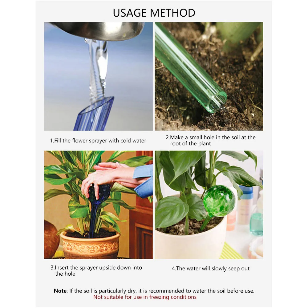 Aeofa Hand Made Colorful Spherical Glass Lazy Flower Watering Device