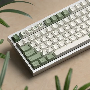 Keycaps PBT Sublimation 60% 68% – Thème Forêt Bambou – Impression Latérale Chinoise – Profil Original – Pour Clavier Mécanique