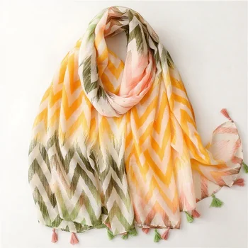 Women'S Elegant Butterfly Printed Cotton Linen Scarves With Digital Printing New Fancy Flower Floral Hijabs Soft Summer Autumn