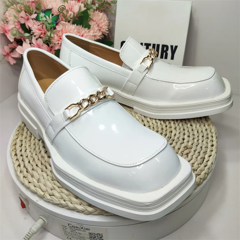 Zapatos Blancos De Charol Hombre Zapatos Blancos De Boda Para - Main Image