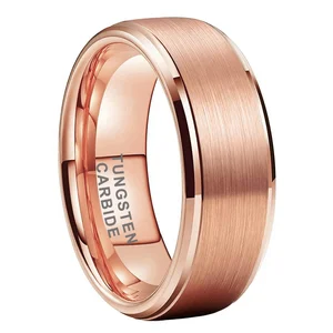 Coolstyle Jewelry 8mm Wholesale Rose Gold Plated Tungsten Ring for Women Men Dropshipping Fashion Engagement Wedding Band
