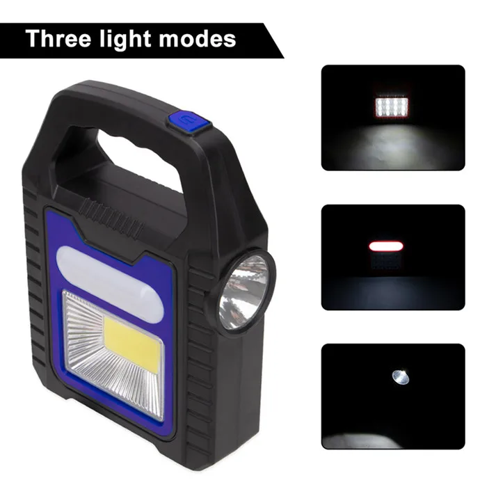 3 in 1 Solar USB Rechargeable Brightest COB LED Camping Lantern Charging for Device Waterproof Emergency Flashlight LED
