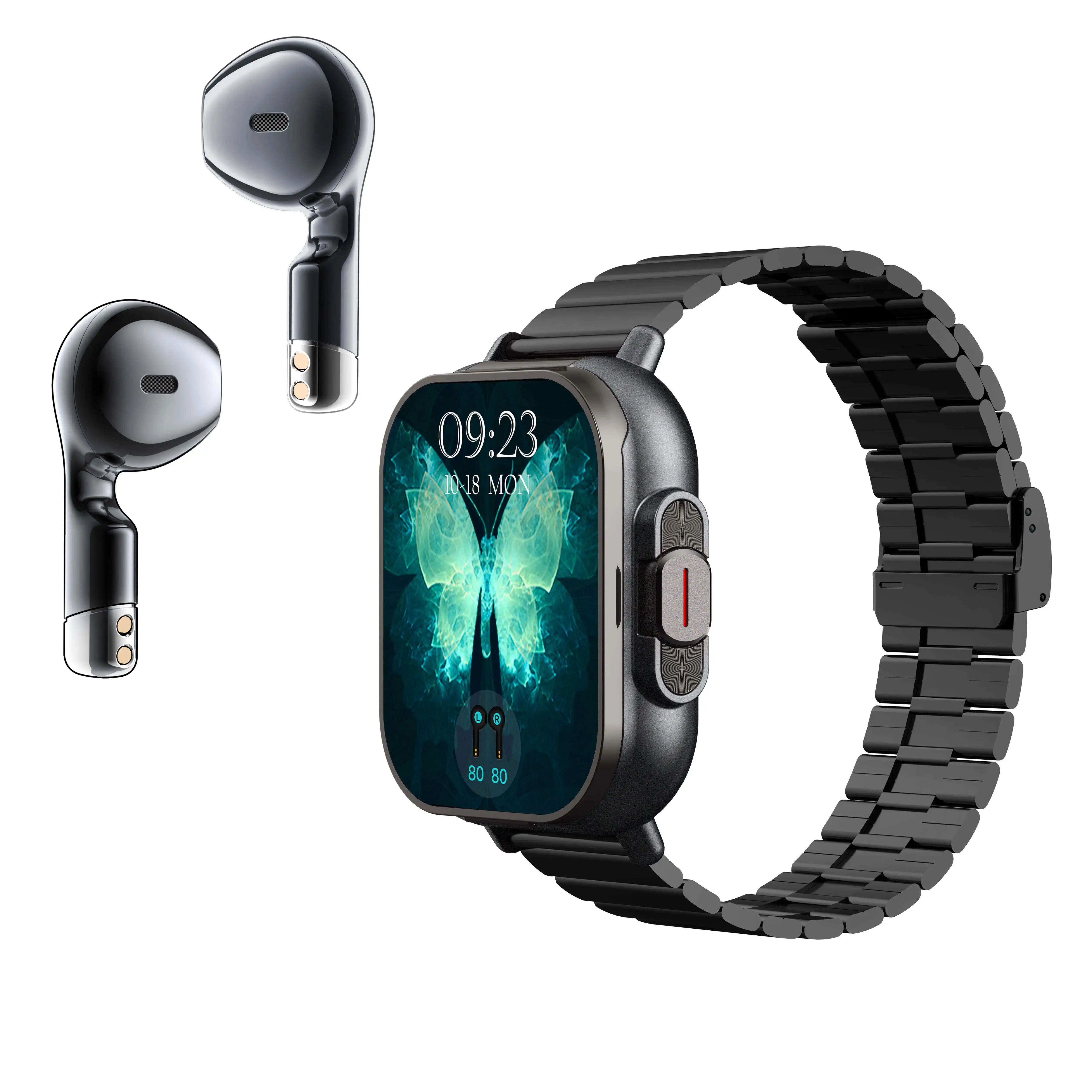 2026 Smart Watch D8E with Earbuds & Heart Rate Monitor
