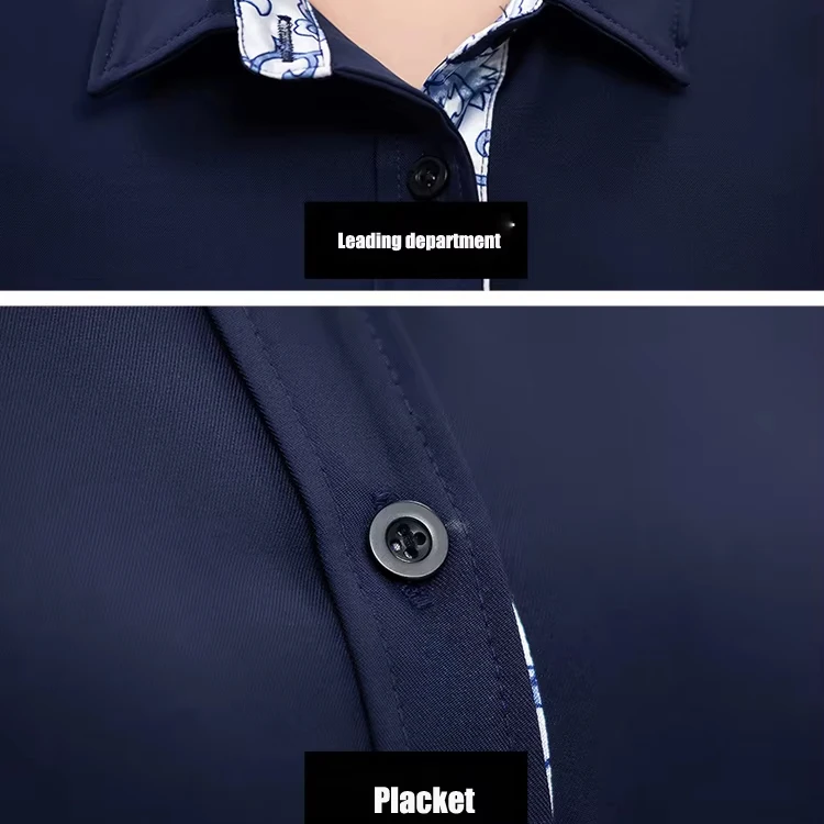 Customized Blue and White Porcelain Color Matching Polo Shirt Hotel Room Uniform Work Uniform Printed Embroidery logo