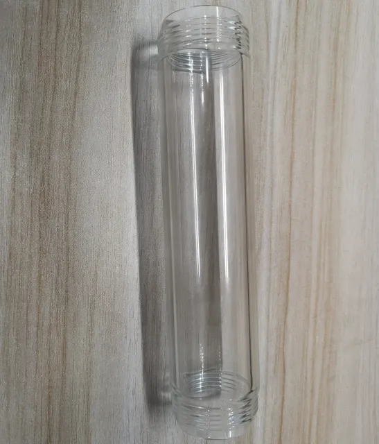 Clear Glass Cylinder thread in both end