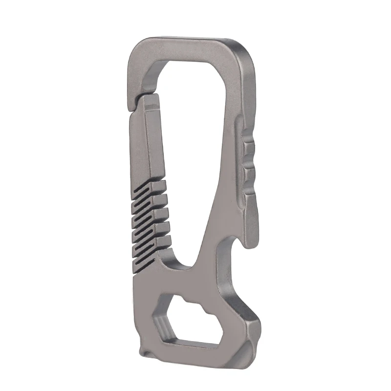 Porte-clés Multi-outils Titane EDC - Mousqueton, Ouvre-bouteille, Tournevis, Clé - 18g