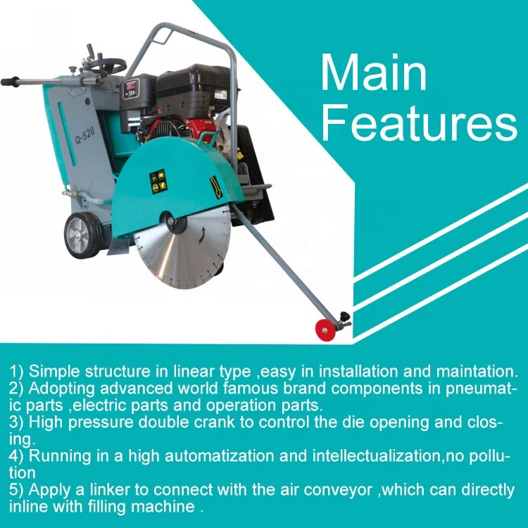 Q520 высокопроизводительный бетонный резак для асфальта бетонной дорожки пильный станок режущий с ручным нажимом бордюрный