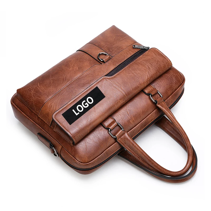 Hot Selling Business Man Handbag Fashion PU Leather Laptop Shoulder Bag Casual Waterproof Luxury Quality Briefcase for Lawyers