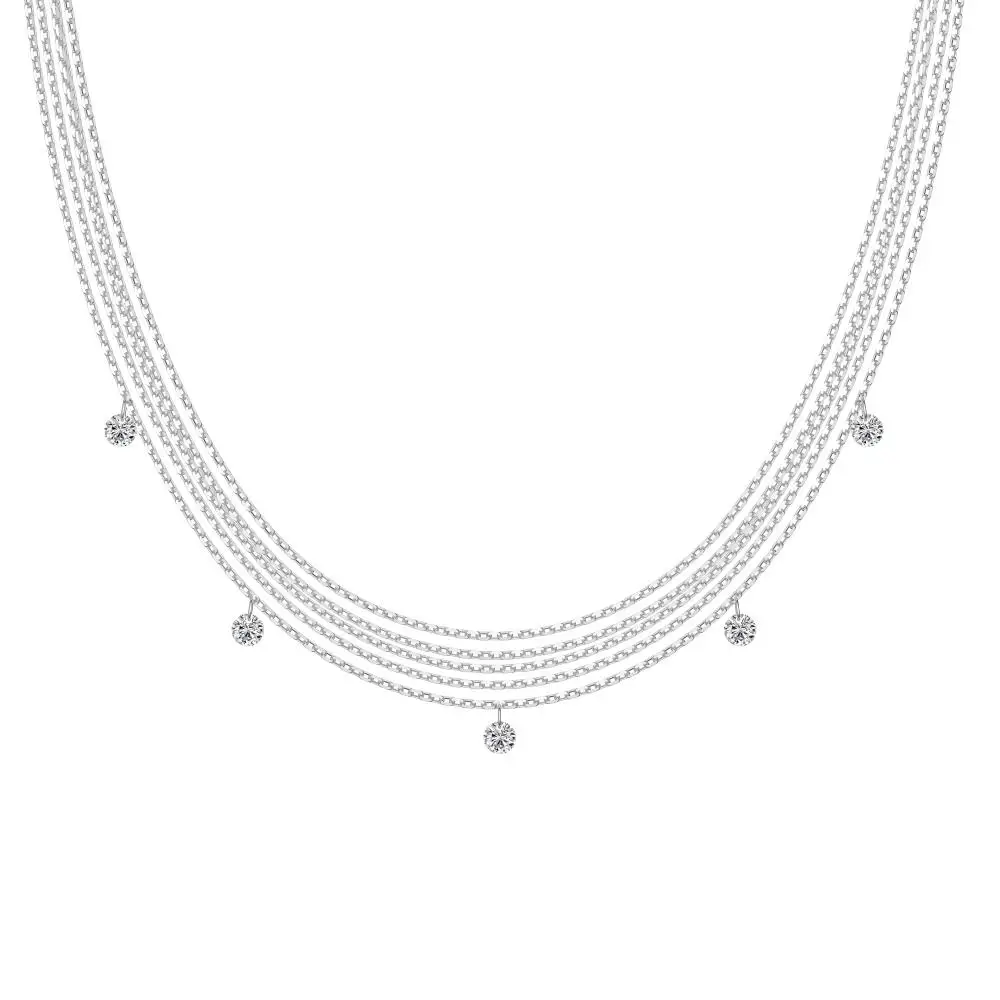 KAKODIY Multi Chain Round Zircon Pendant Charm 925 Sterling Silver Fine Jewelry Luxury Gold Plated Necklace detail 3