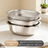 Lavabo sólido+cesta de drenaje con orificio para línea+cesta de drenaje con orificio denso