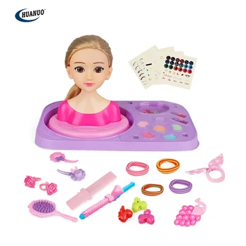 HoveeLuty Juego De 35 Accesorios Para Peinar Y Maquillar Muñecas – Cabeza De Muñeca Con Pelo Suave, Secador, Peine, Brochas Y Pintalabios, Regalo Creativo Para Niñas