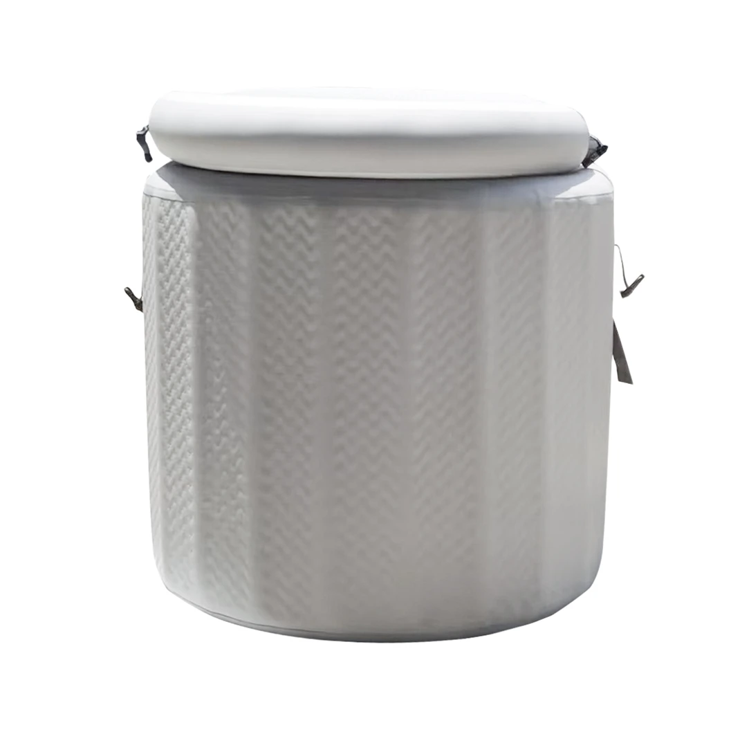 Customize Grey Drop Stitch Fabric Inflatable Ice Bath Tub  Plunge for Health Recovery