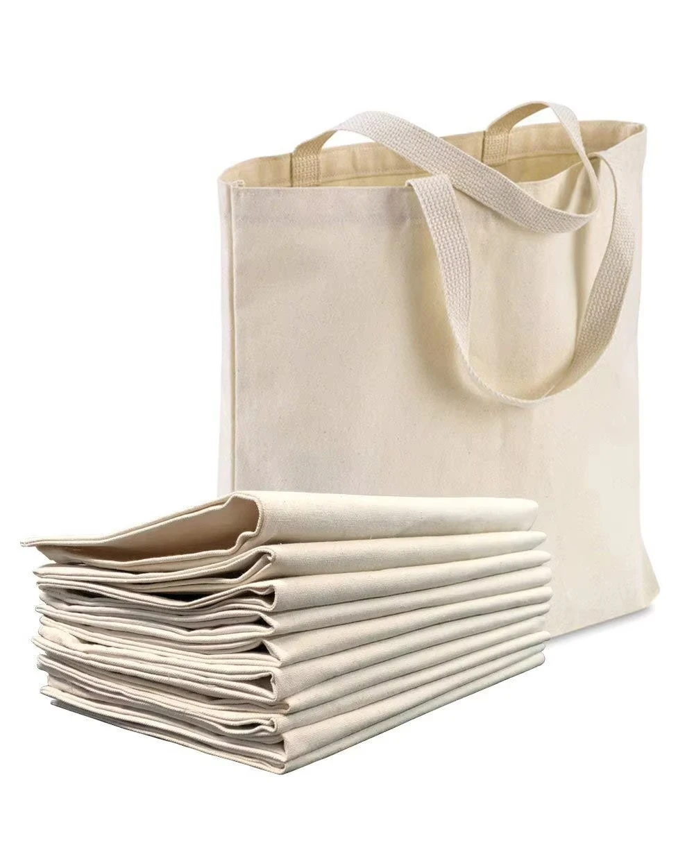 Customizable Calico Plain Cotton Bag Reusable Handled  Storage With Logo Print Available in Various Sizes for Gift Packaging factory