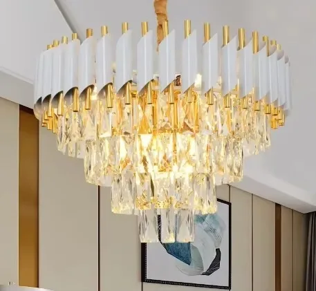 Новое поступление деревенская спальня столовая подвесные светильники потолочные роскошные золотые светодиодные Современные хрустальные люстры K9