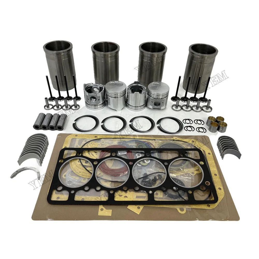 Rebuild Overhaul Repair Kit With Valves Engine Bearings Liner Piston Rings Full Gasket Kit for Komatsu 4D94 Engine Parts