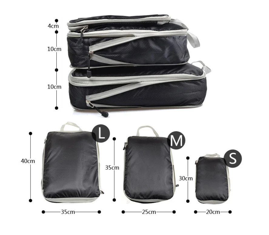 Customized Lightweight Travel Luggage Organizer Bags 7 Pcs Packing