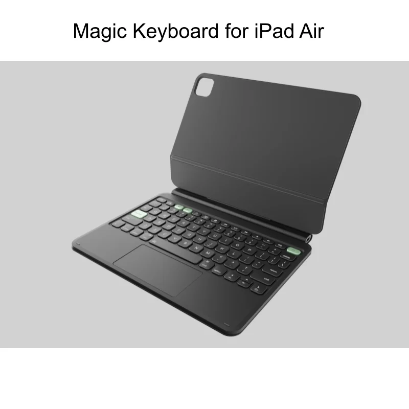 product customized oem aluminum alloy magic keyboard for ipad pro  bt connector touch control  smart trackpad case  for ipad air-2