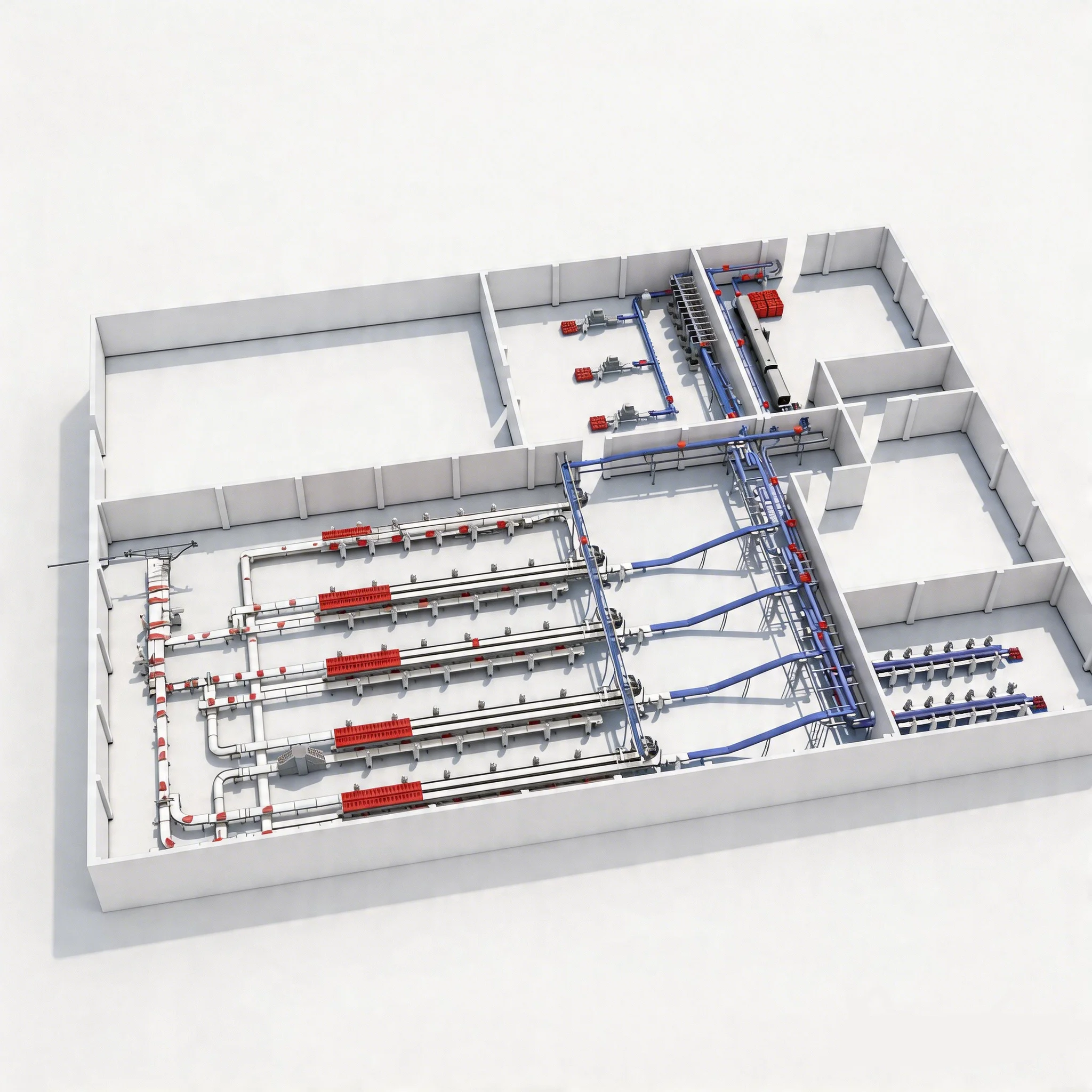 Meat slaughterhouse equipment PVC conveyor belts for cutting and packaging lines