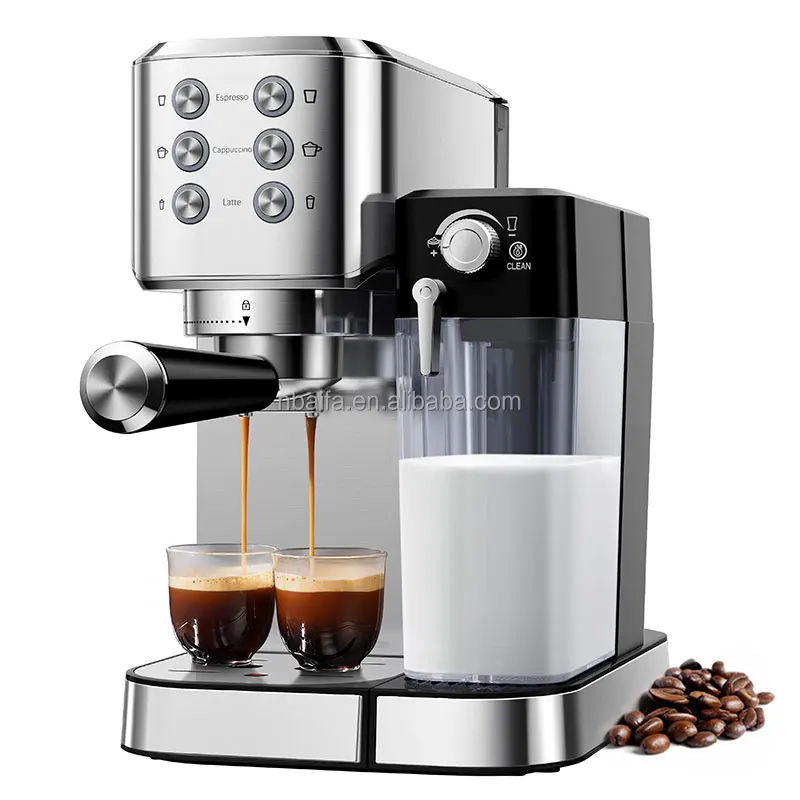 Aifa Full Function Commercial Household Digital Button Espresso Machine With Milk Frother Smart Coffee Maker with Milk tank