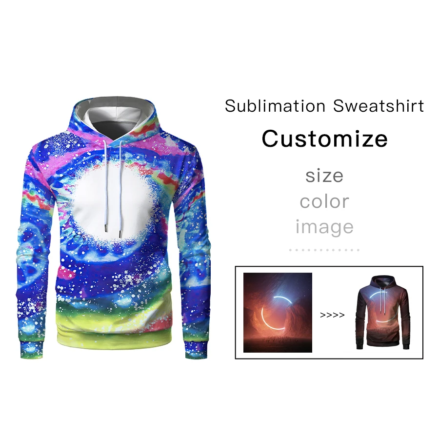 Outlet Factory Wholesale Polyester Custom Design Faux Bleach Hoodies