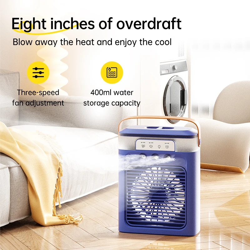 Mini Portable Air Conditioner - 3-in-1 USB Rechargeable Personal Cooler With 400ml Tank, 3 Speeds For Desk & Office - View #14