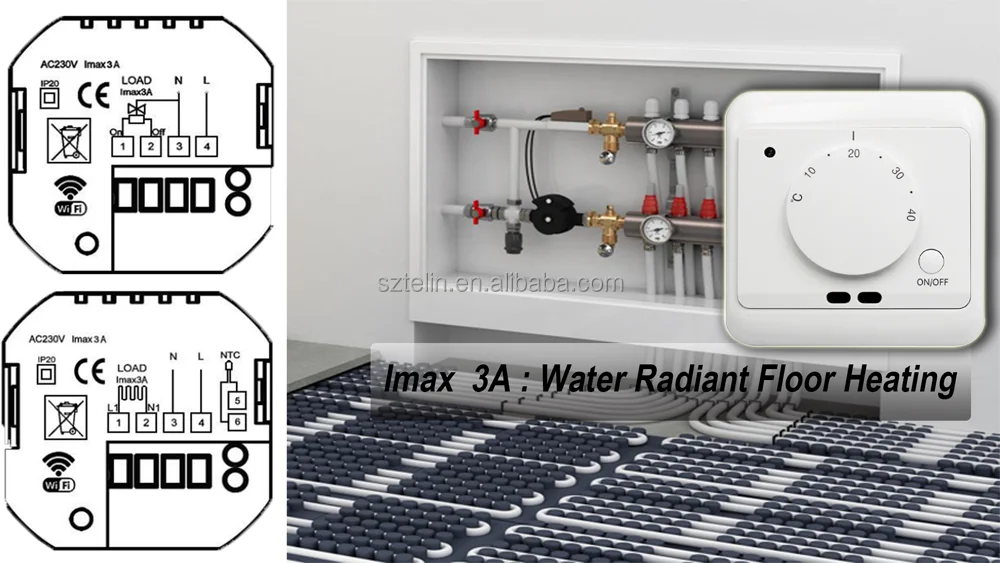 Manual Underfloor Heating Thermostats 220v 16a Electric Underfloor Heating Controller Mechanical