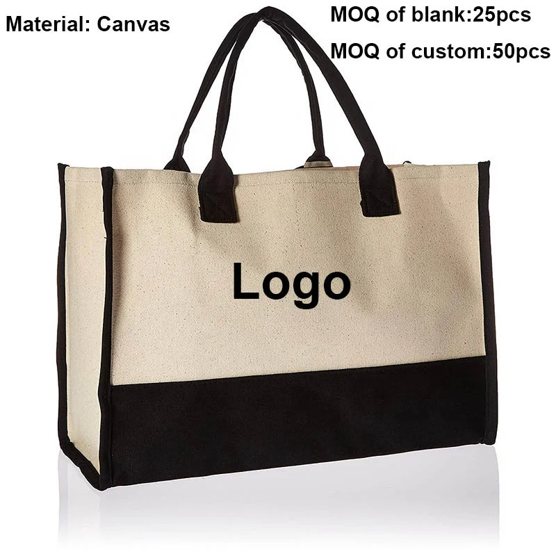 Large Waterproof Custom Linen Jute Burlap Canvas Tote Shopping Bags ...