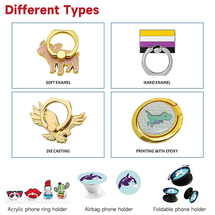 Красивое акриловое кольцо для сотового телефона на заказ мобильного подставка держатель регулируемое