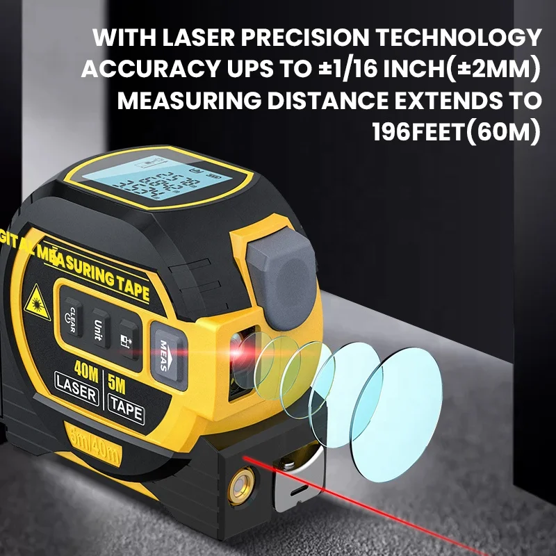 Rangefinder Tape Measure Ruler Backlight LCD Display Distance Meter Building Measurement Device Area Volumes Surveying Equipment