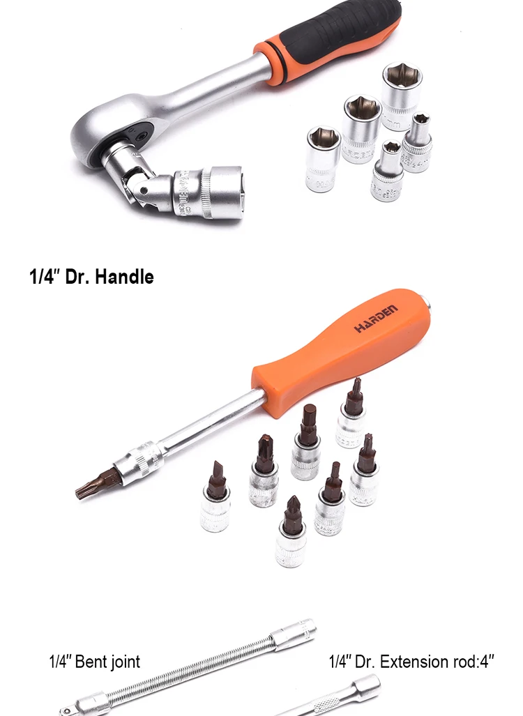 Harden Professional 32PCS 1/2" DR. Chrome Vanadium Auto Repairing Hand Tool Socket Set