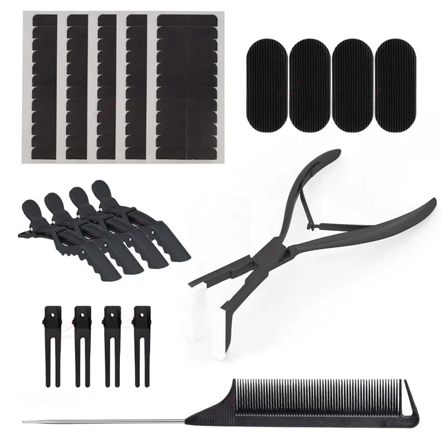 Best Sellers Custom Logo Hair Extension Tools With Tape In Hair Extension Tapes, Pliers, Gripper, Clips and Combs