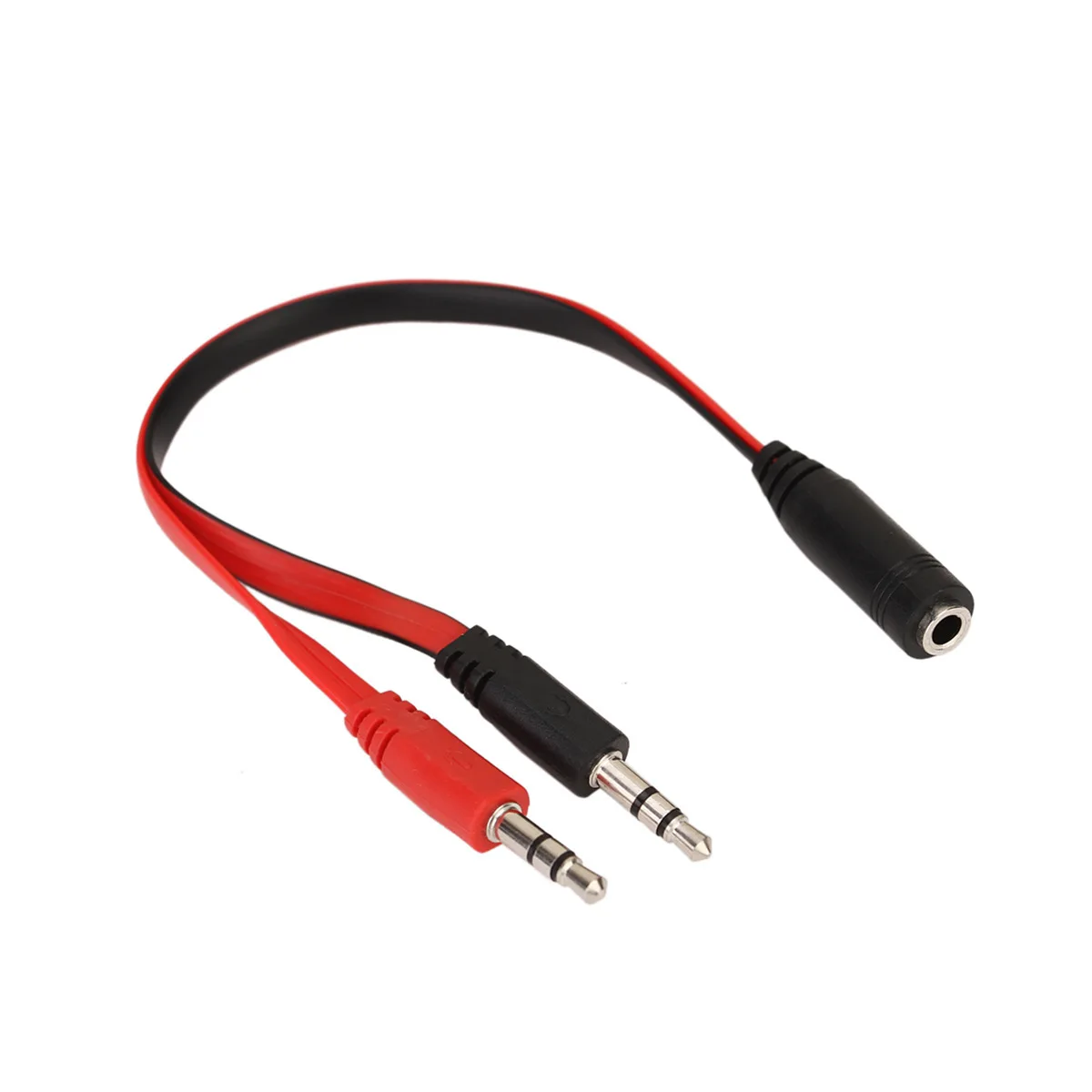 3.5mm Aux Audio Mic Splitter Cable 1 Female To 2 Male 3.5mm Female To 2