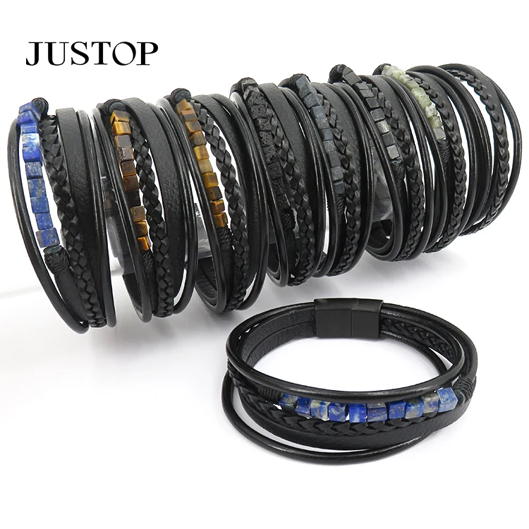 Womens Leather Bracelets Magnetic Clasp Imitated Genuine Leather Bracelet -  China Magnetic Clasp Bracelet and Leather Bracelets price