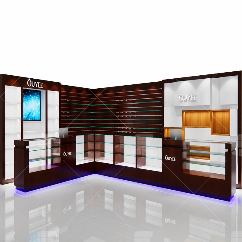 Stylish Smoking Shop Showcase Checkout Counter Tobacco Shop Led Wall Dispensary Furniture for Smoke Shop