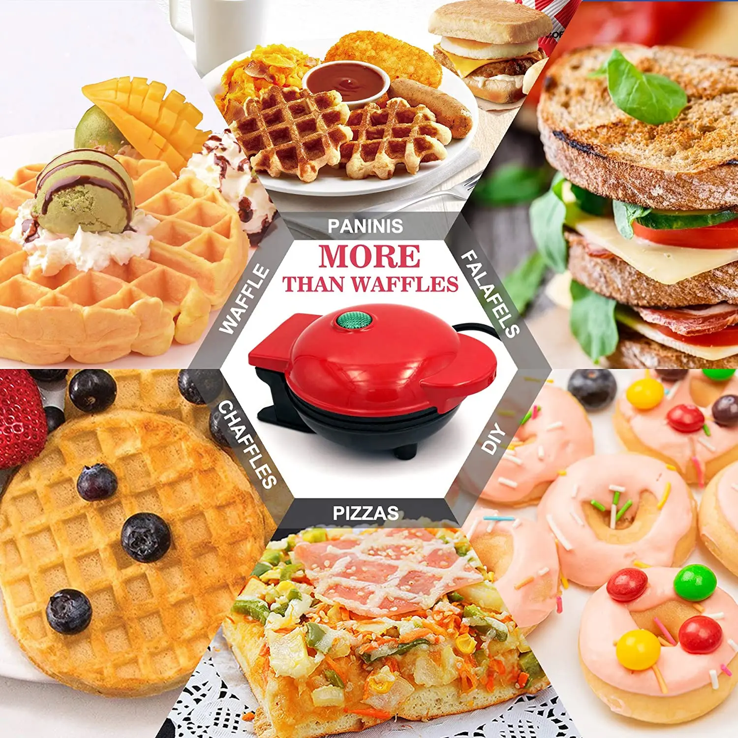 electric mini waffle maker machine non-stick