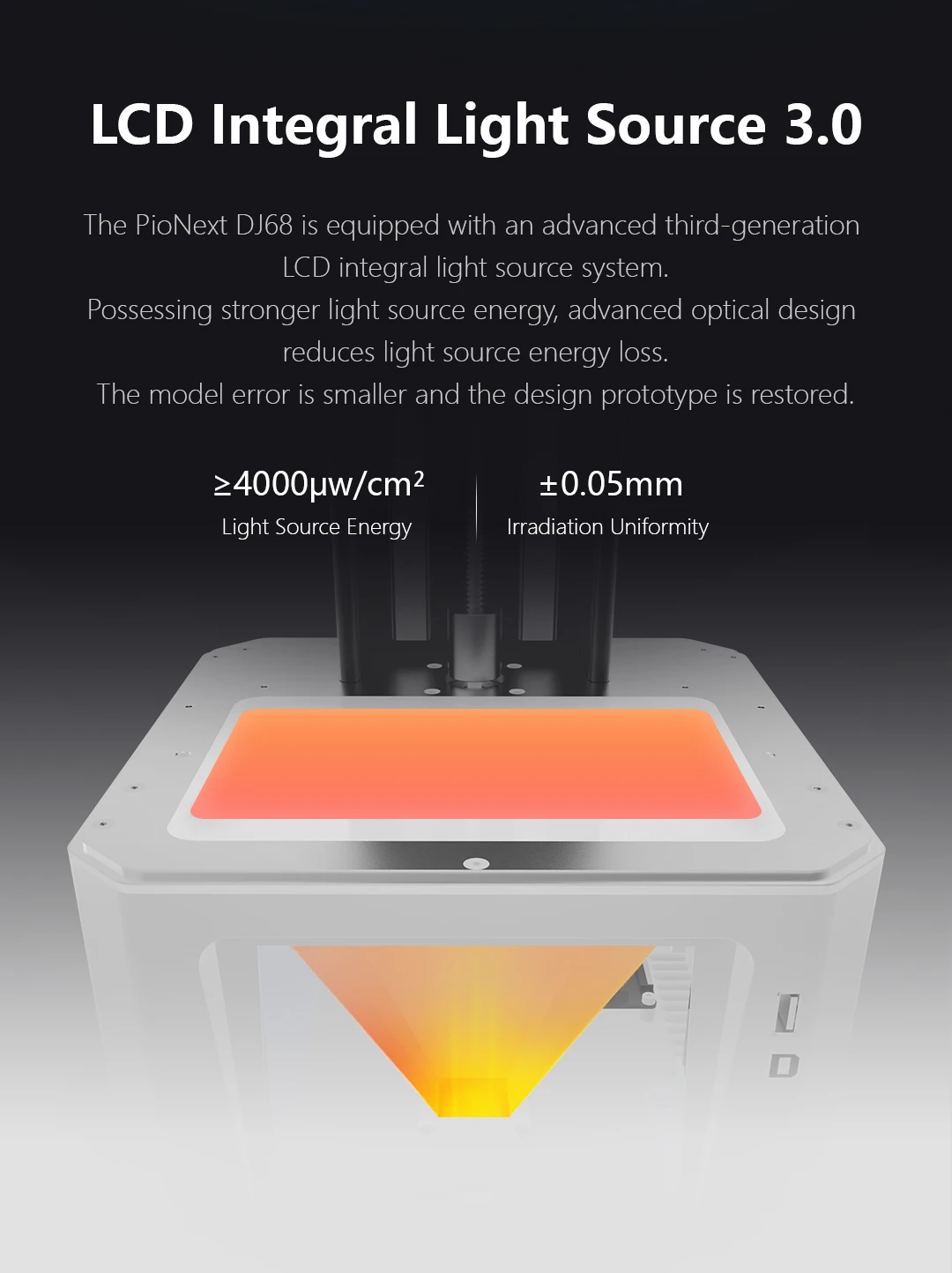 Impressora 3D Pionext DJ68 com LCD 9K e tela sensível ao toque