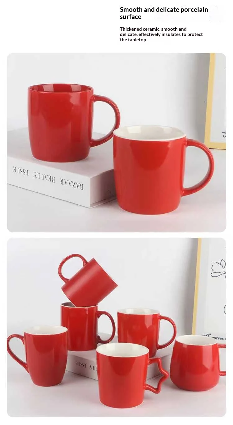 Enterprise Business Gift Red Ceramic Mug Creative Personality Customizable Logo preview 4