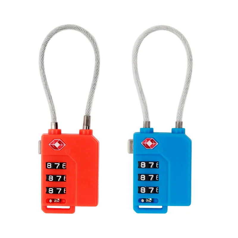 TSA 21100 TSA Cable Wire Password Digital Silver Steel Wire High Grade PC Material Security Luggage Custom Tsa Lock