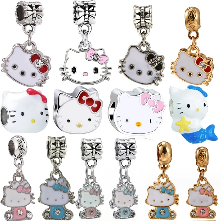 Mixed Hello Kitty Charms Accessories Designer Anime Enamel Cute Fashion Charms for Bracelets