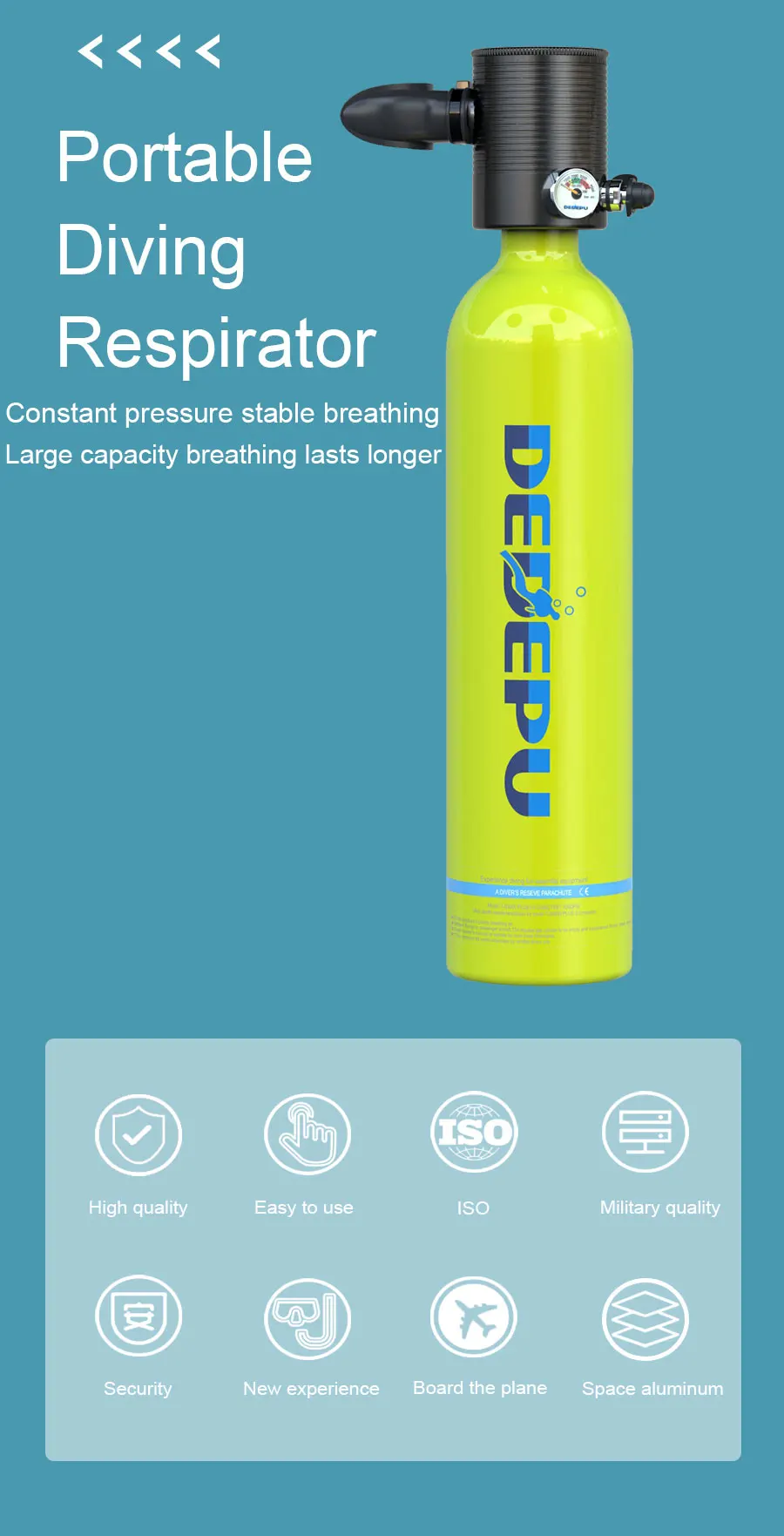 Fire Backup Air Source Oxygen Cylinder Manufacturer Aluminum Oxygen