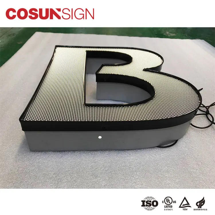 For Aluminum Profile 3D Metal Acrylic Trim Cap Led Channel Letter Sign for Advertising Outdoor Use in Companies Hospitals Park