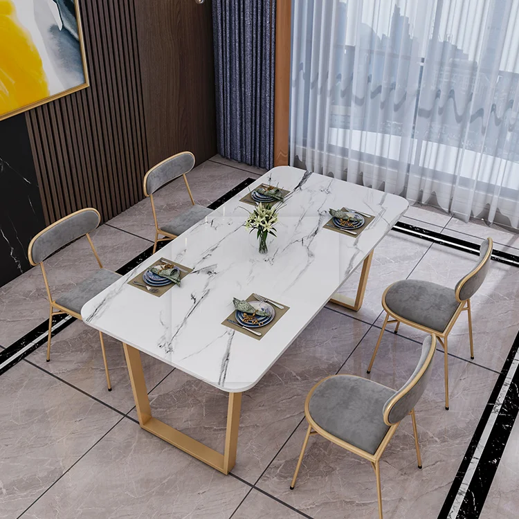 north europe marble table rectangle modern contracted table small family home