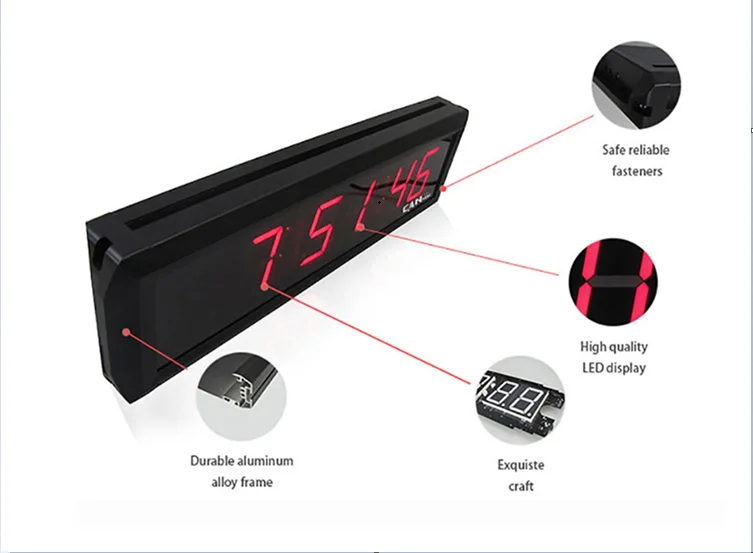 Đồng Hồ Kỹ Thuật Số Wifi Trong Nhà Không Dây Màu Vàng 6 Chữ Số 1.8 Inch Bán Chạy