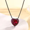 Black Gold red corundum pendant with chain