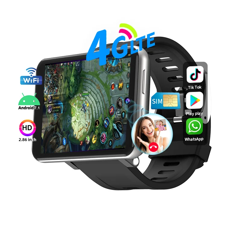DM100 Latest Waterproof 4G Smart Watch WiFi Thermometer and Sim Card Camera Mobile Phone with Touch and Internet for IOS System