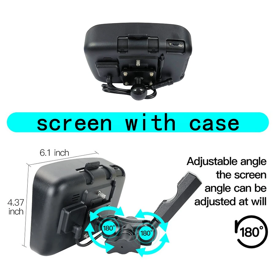 5Inch Touch Screen Portable Motorcycle LCD Display IPX7 Waterproof Monitor for Wireless Apple Carplay Moto  Android Auto GPS