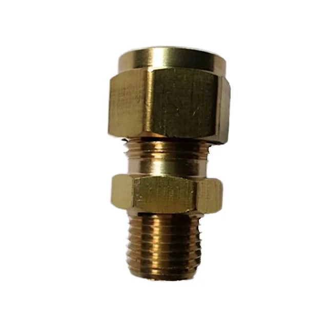 Kinesisk standard DHTONG varumärke mässing smiddad slättyta öppning munstycken förtjockade mässing kompressionsfittings