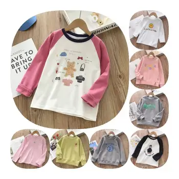 Autumn Winter Kids Girls Puff Print Sweatshirts Boys Long Sleeve Sweaters Toddler T-Shirt Clothes Sweatshirts