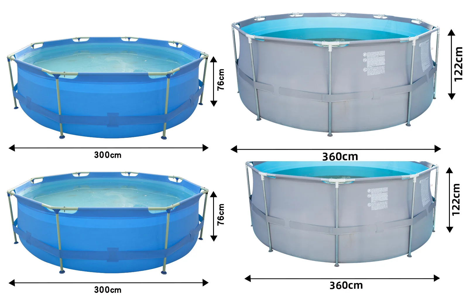 5.49m Customizable Inflatable Pools Swimming Outdoor Upground Rectangular Metal Frame Swimming