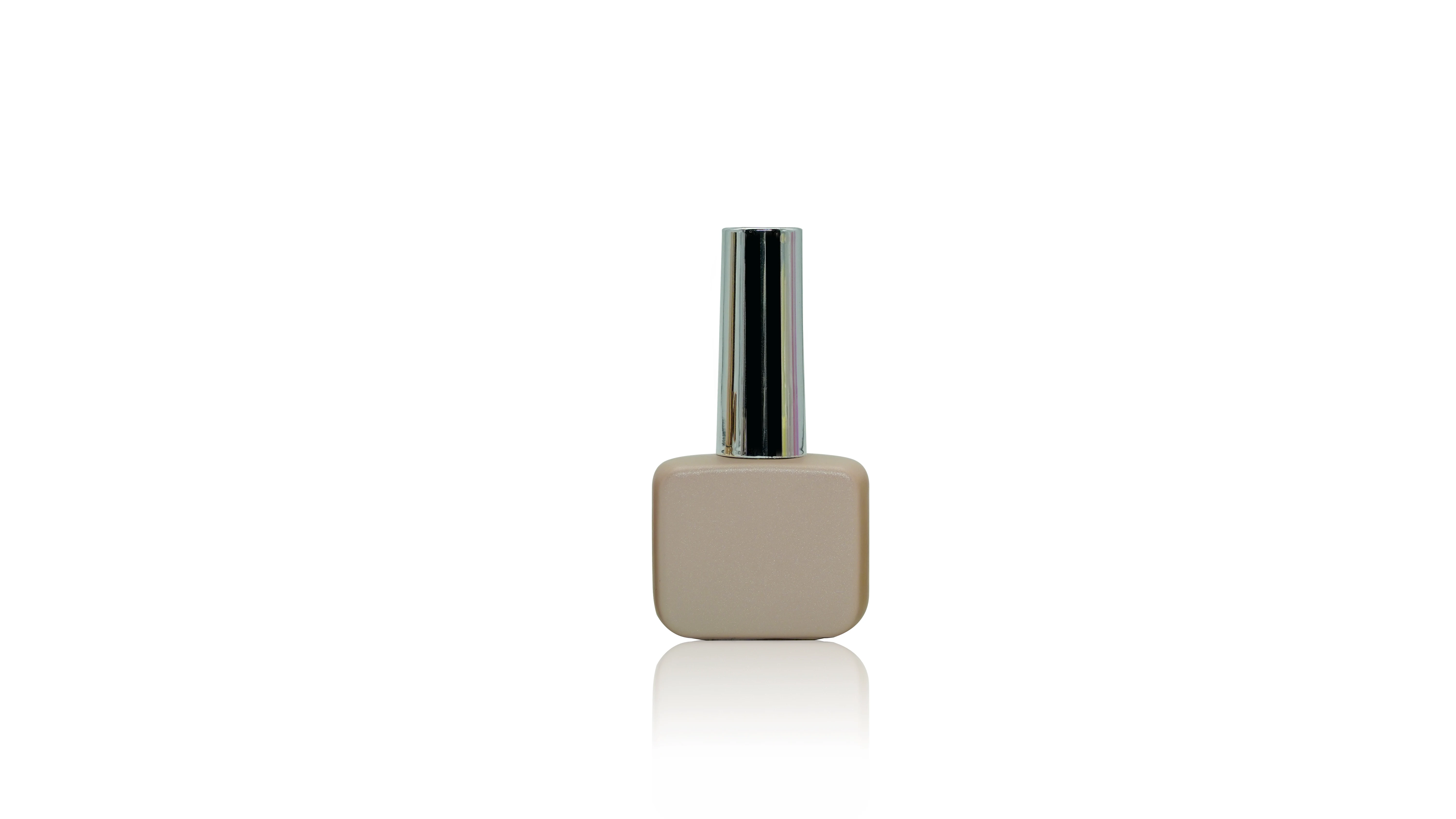 Empty Square Glass Gel Nail Polish Bottle With Bow Cap And Brush